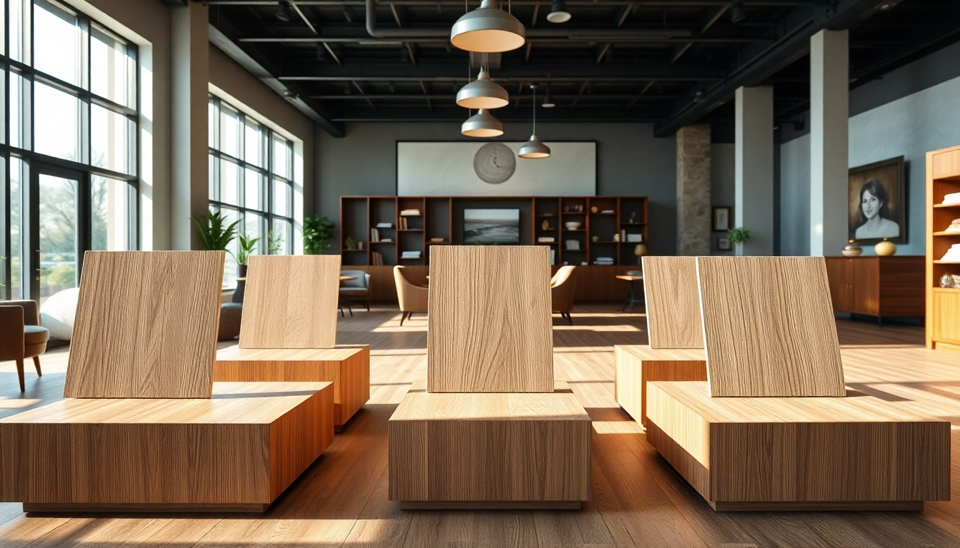 Browse diverse options for lvp flooring near me in a modern showroom setting with vibrant designs.