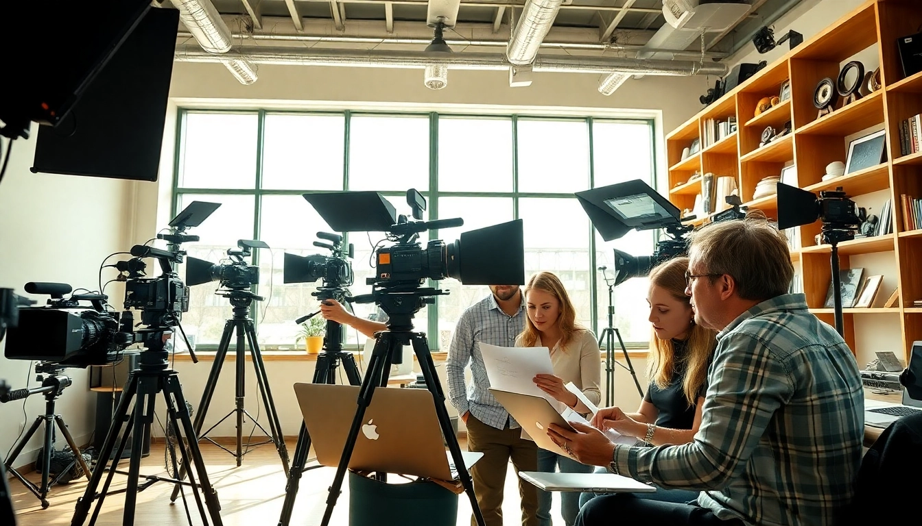 Video production agency creating high-quality videos in a modern studio setting
