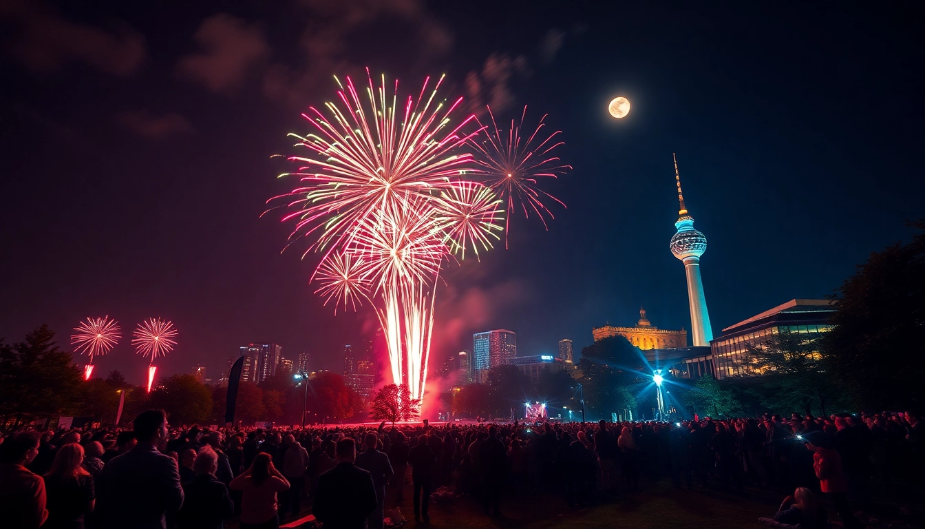 Buy fireworks Manchester illuminating the night sky during a festive celebration.