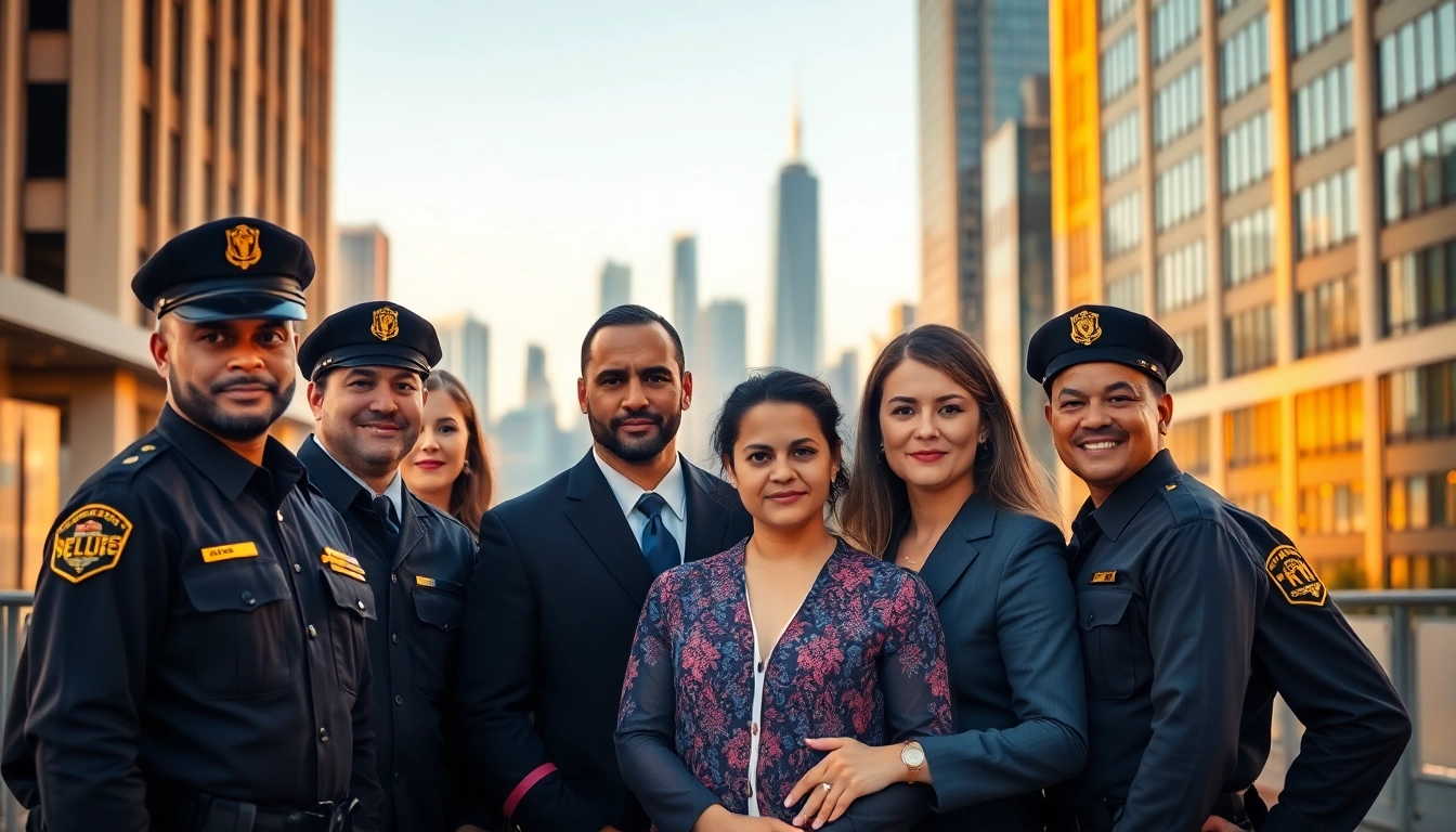 Family Protection team offering safety and security to a family in an urban setting.