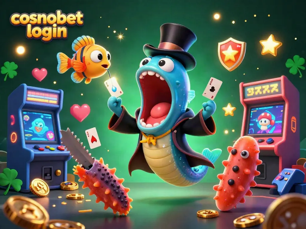 Experience the thrill of cosmobet login with a vibrant 3D casino scene featuring magical characters and games.