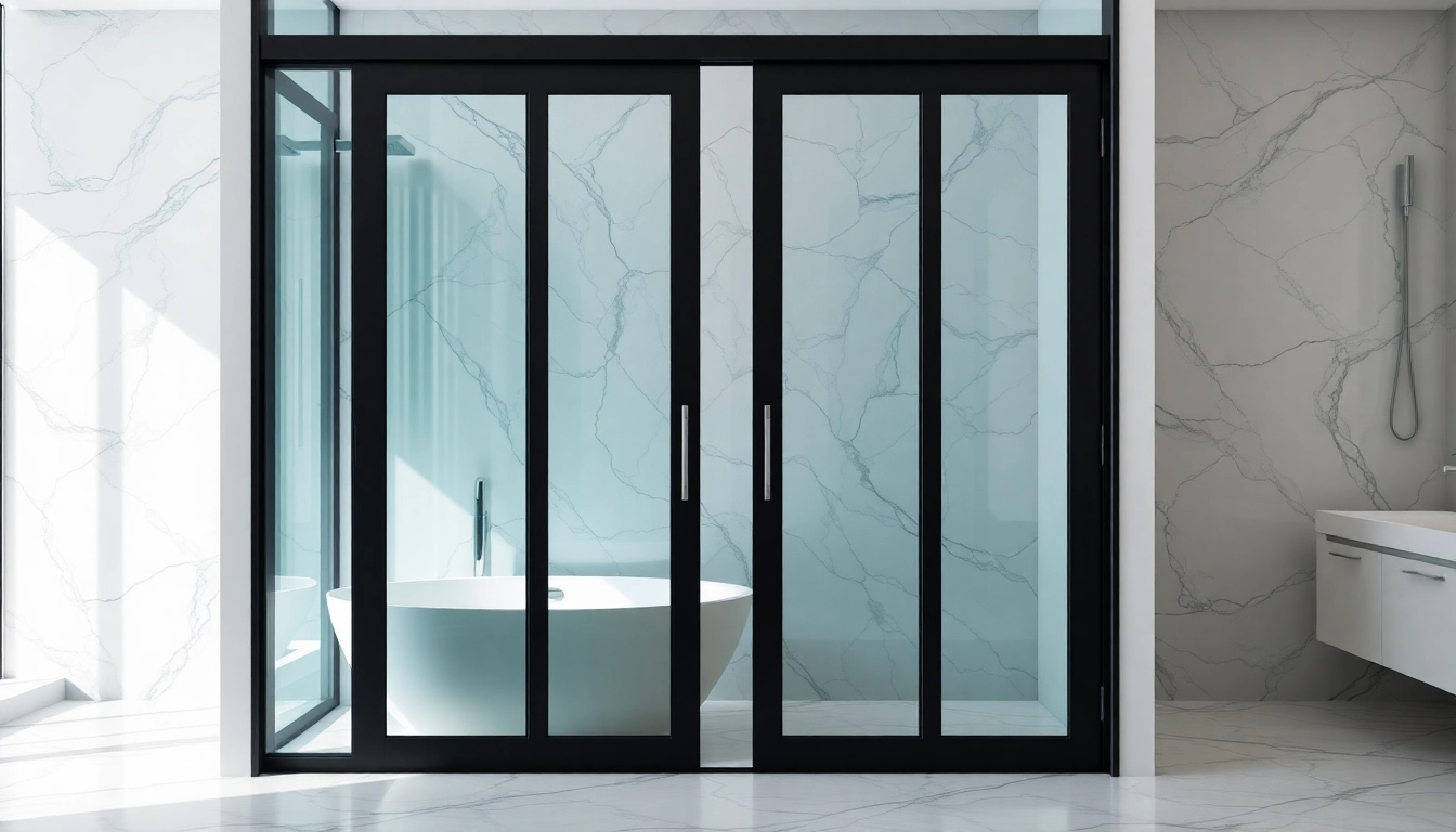Elevate your space with black frame shower doors showcasing elegance and modern design.