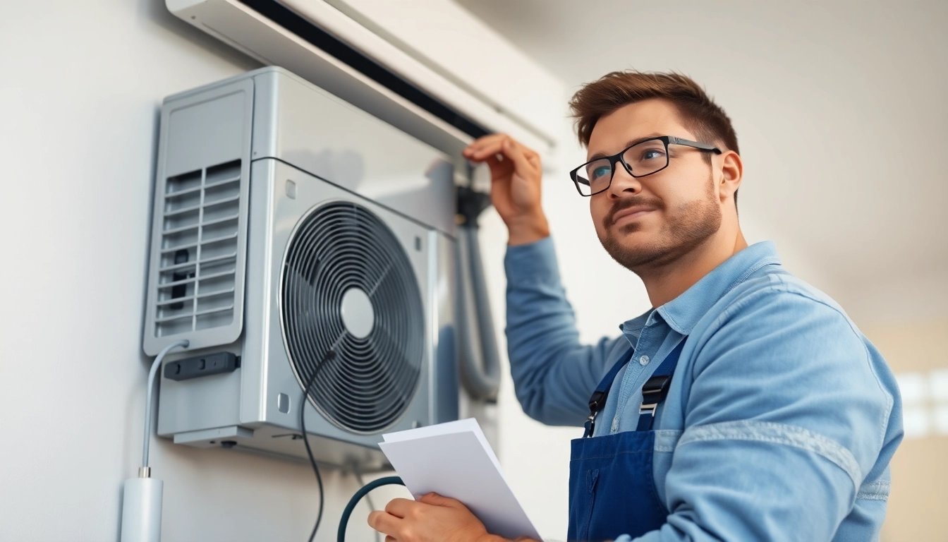 Install mini split AC by a skilled technician within a modern home, showcasing installation details.