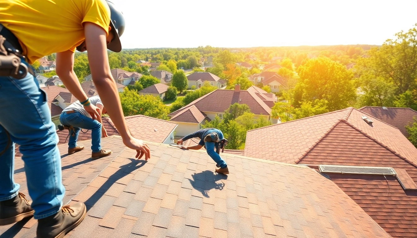 Roofers expertly working on a home in South Jersey, showcasing quality craftsmanship and commitment.