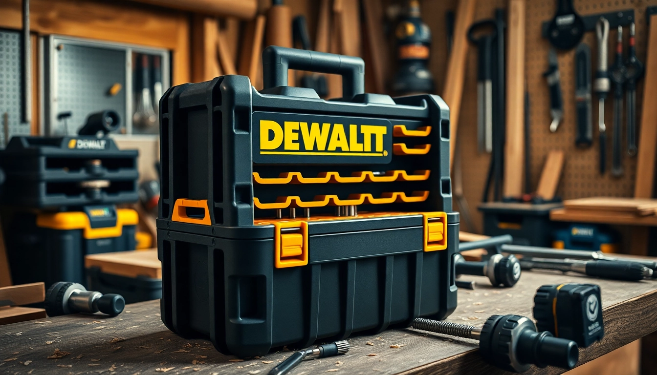 Store tools efficiently with the DeWalt DWST1-71196 modular organizer, showcasing its robust features and design.