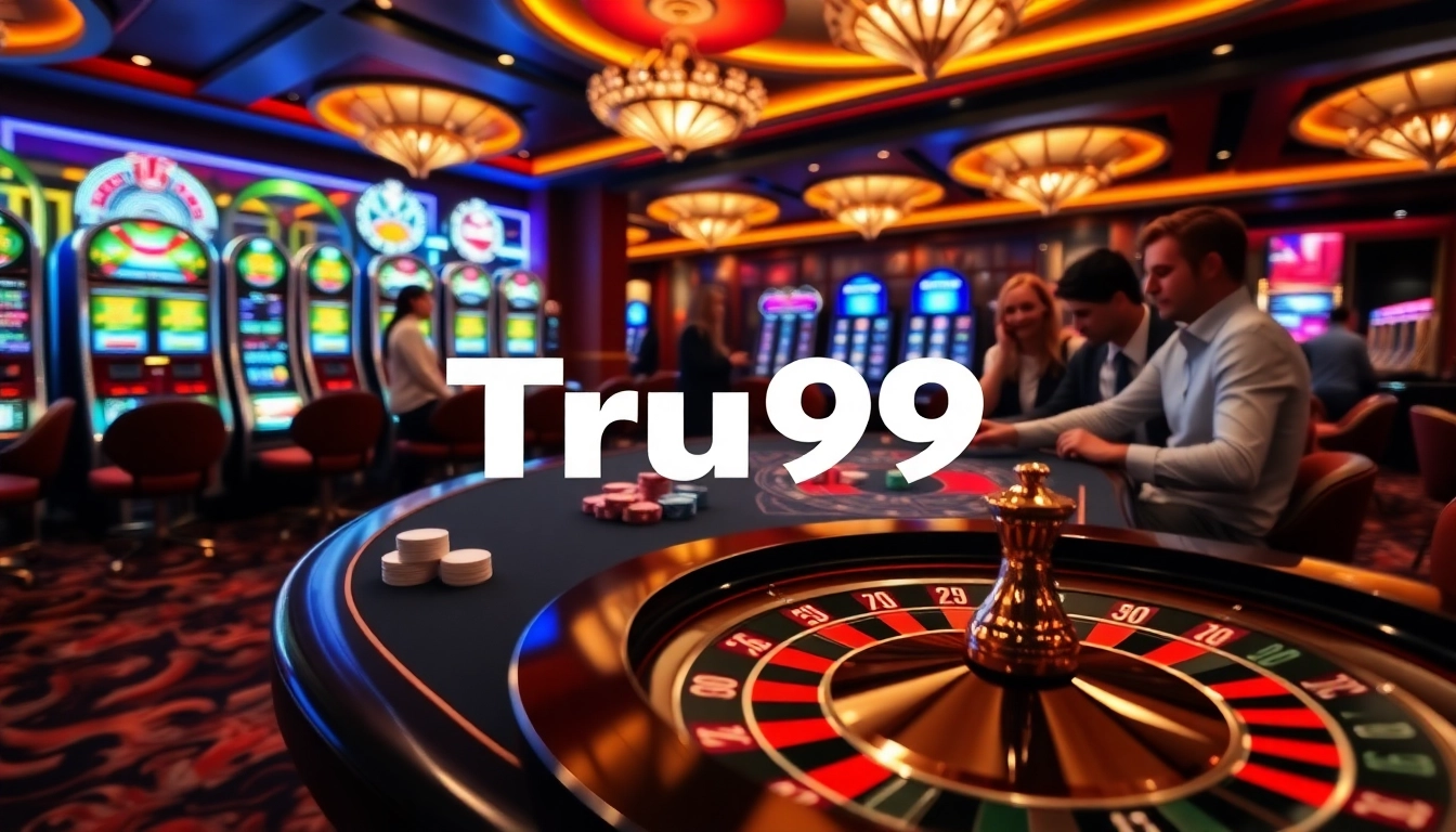 อินเทอร์เฟซคาสิโนออนไลน์ Tru99 ที่แสดงเกมน่าตื่นเต้นและบรรยากาศที่มีชีวิตชีวา