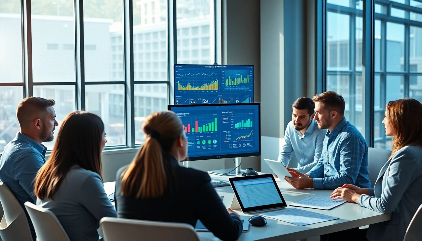 Real-time traceability software being used by professionals in a modern office.