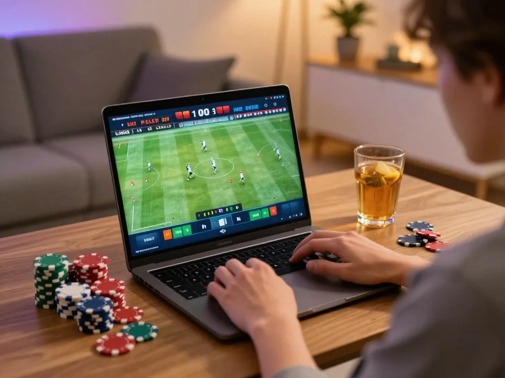 Engaging sports betting experience on BJ88 with live football odds displayed on a laptop screen