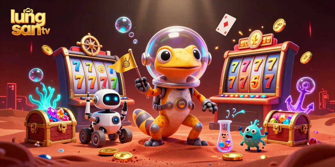 Experience the excitement of lương sơn tv with Martian gecko and alien characters discovering a golden casino.